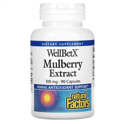 Natural Factors, WellBetX, мультиягодный экстракт, 100 мг, 90 капсул