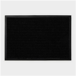 Коврик придверный влаговпитывающий, ребристый, «Стандарт», 40×60 см, чёрный