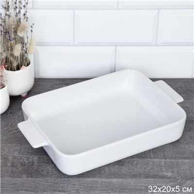 Блюдо прямоугольное 32х20 см с ручками / WE-1255 /уп 6/ для запекания