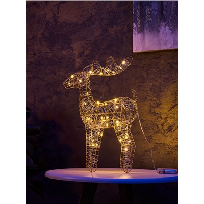 Фигура световая «Олененок», 49×27×9 см, 30 LED, батарейки ААх3 (не в компл.), свечение тёплое белое