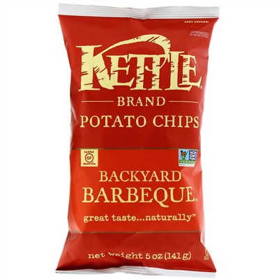 Kettle Foods, Картофельные чипсы, барбекю, 141 г (5 унций)
