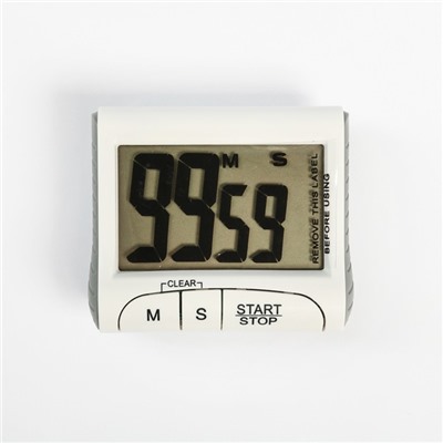 Таймер LuazON LTB-02, электронный, с магнитным креплением, белый