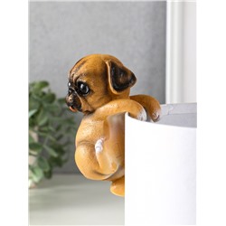 Фигурка для флорариума «Маленький мопс», декор на кашпо, 6.5×7×11.5 см