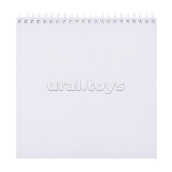 Скетчбук 48 л. "Девочка в красном. Аниме" жесткая подложка на гребне, блок 160 г/м2 без печати, размер 190*190 мм