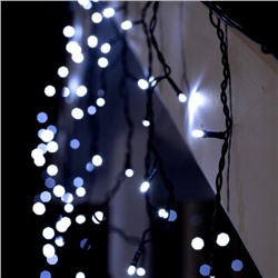 Гирлянда «Бахрома» 4 × 0.6 м, IP44, тёмная нить, 180 LED, свечение белое, 8 режимов, 220 В