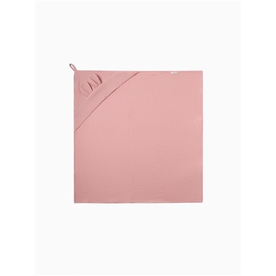 Полотенце - уголок муслиновое «Крошка Я», 75×75 см, хлопок 100%, пудровое