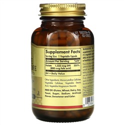 Solgar, фолат, 800 мкг, 250 вегетарианских капсул