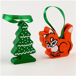 Елочные игрушки «Детские», 25 шт., деревянные