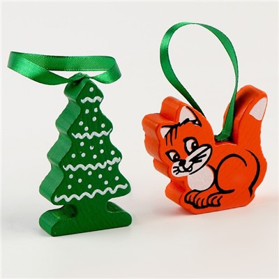 Елочные игрушки «Детские», 25 шт., деревянные