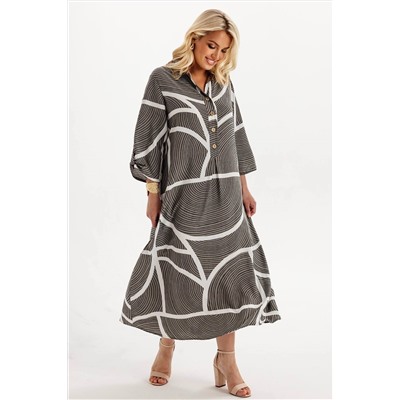 Платье штапель  6145/01/Хаки