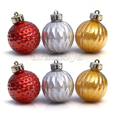 Набор новогодних украшений "Ёлочные фантазии" (6шт х 6см)