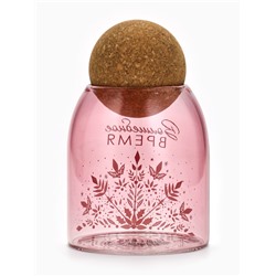 Банка новогодняя стеклянная для сыпучих продуктов «Волшебное время», розовая, 500 мл