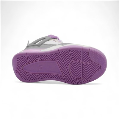 Кроссовки зимние на меху В7177-17 серо фиолетовые