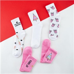 Носки женские новогодние KAFTAN «Сияй» размер 36-40 (23-25 см), набор 5 пар