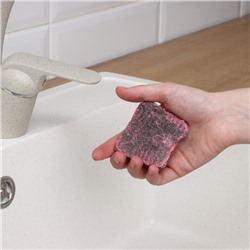 Губки для посуды Доляна, 10 шт., с мылом, ультратонкое металлическое волокно, квадратные, аромат роз