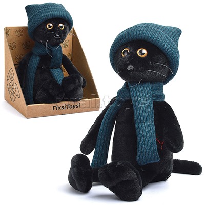 Кот Фикс в шапке с вышивкой В27