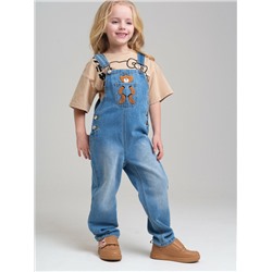Полукомбинезон текстильный джинсовый для девочек