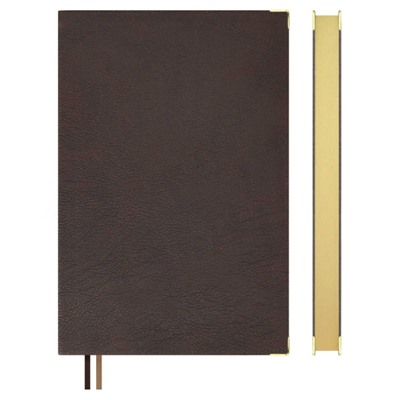 Подарочный набор Ежедневник недатированный А5 320стр. "ШЕВРЕТ ГЛОСС ТАБАЧНЫЙ" + подставка с блоком 70560 Феникс