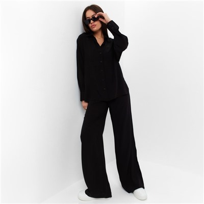 Костюм женский (рубашка, брюки) MIST, размер 42, чёрный