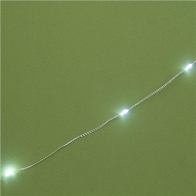 Гирлянда «Нить», 20 м, IP44, 200 LED, 2 режима, солнечная батарея, серебристая нить, свечение белое