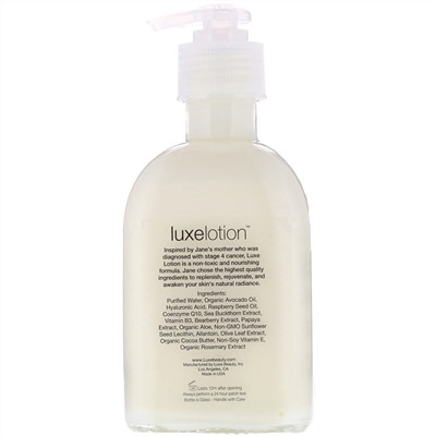 LuxeBeauty, Luxe Lotion, роскошное увлажняющее средство для лица, шеи и рук, без запаха, 251 мл (8,5 жидк. унции)
