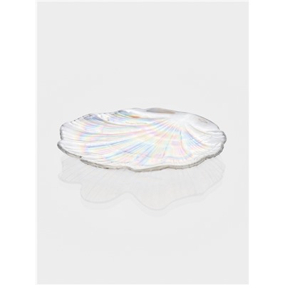 Блюдо сервировочное «Ракушка», 19×2 см, стекло, перламутр