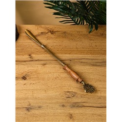 Ложка для обуви «Винтаж», 45.5 см, латунь, манговое дерево