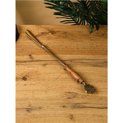 Ложка для обуви «Винтаж», 45.5 см, латунь, манговое дерево