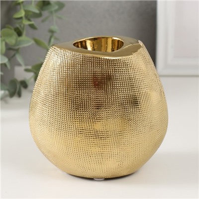 Подсвечник на 1 свечу «Глория», d=4 см, золото, 12.5×8×12 см