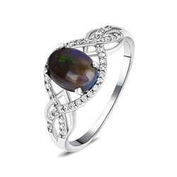 Кольцо, опал нат. черный, SL-RIC107