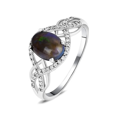 Кольцо, опал нат. черный, SL-RIC107