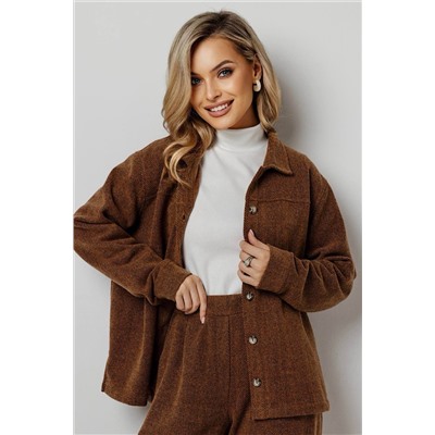 Жакет женский  4458Ф/04/коричневый, меланж