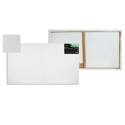 Холст на подрамнике, хлопок 100%, 1.6×50×90 см, акриловый грунт, среднезернистый, 380 г/м²