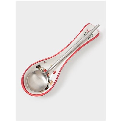 Подставка под ложку новогодняя Доляна «Сказочный бал.Щелкунчик», 22.3×7.1×2.5 см, доломит, белая