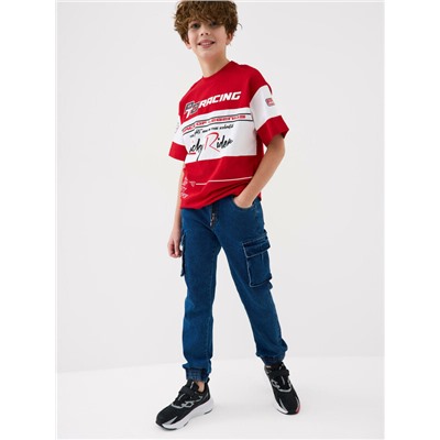 Брюки текстильные джинсовые для мальчиков