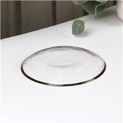 Тарелка пирожковая Magistro «Алькор», 15.5×2.2 см, с золотой отводкой, стекло, прозрачная