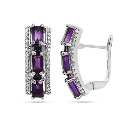 Серьги из серебра аметист, Сингапур