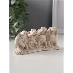 Фигурка гипс «Черепахи ничего не вижу, не слышу, не скажу, не делаю», 13×4.5×5.5 см, слоновая кость