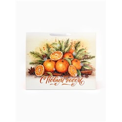 Пакет подарочный новогодний ламинированный горизонтальный «С Новым годом», XL 49×40×19 см