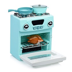 Бытовая техника "Плита" с посудой и продуктами, в коробке (цвет мятный)