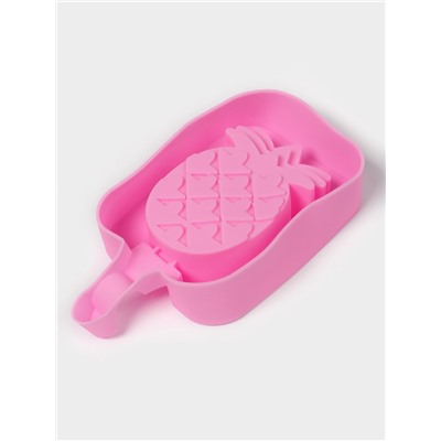 Форма для мороженого Доляна «Ананас», силикон, 14×7.5×2.5 см, розовая