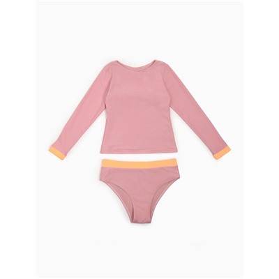 Купальник раздельный с длинными рукавами женский MINAKU, размер 42, розовый