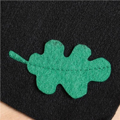 Коврик - сидушка для бани и сауны с аппликацией «Дубовый лист», 50×40 см, полиэфир, чёрный