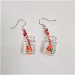 Яркие детские серьги Бутылочка с Фруктами (подростковые), арт. 706.961