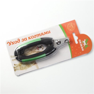 Когтерез боковой малый, с закругленными резиновыми ручками, отверстие 8 мм, чёрный, зелёный