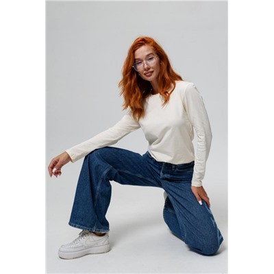 14436/1 футболка с дл.рукавом (Молочный)