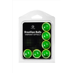 Набор из 6 шариков с массажным маслом Brazilian Balls с эффектом вибрации