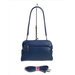 Женская сумка из искусственной кожи и натуральной замши, цвет синий