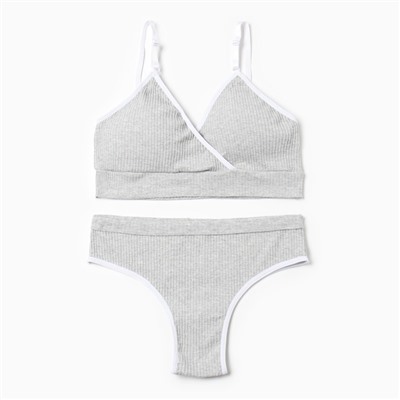 Комплект нижнего белья женский (топ, трусы) Collorista, серый, размер 44-46
