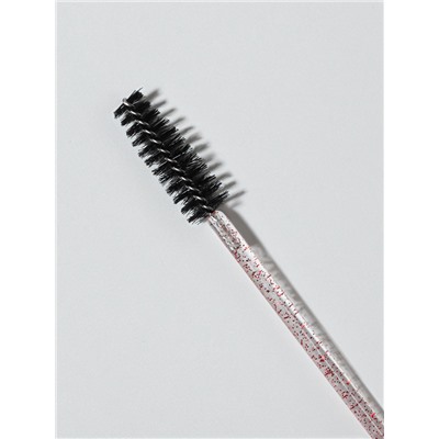 Набор щёточек для бровей и ресниц, 9.5 см, 50 шт., чёрный, красный, прозрачный